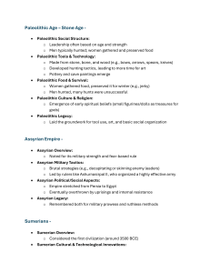 Early Human History & Civilizations Study Notes