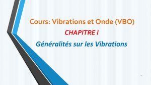 Cours Vibrations et Ondes : Généralités sur les Vibrations