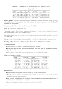 Differential Equations Course Syllabus - Spring 2025