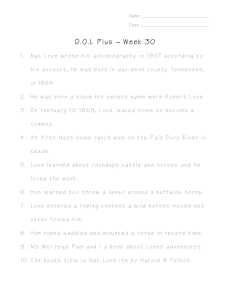 Nat Love Grammar Worksheet: DOL Plus Week 30