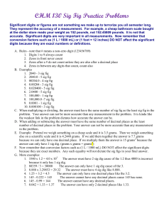 Sig Fig Practice Problems: Chemistry