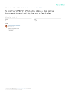 API 579-1/ASME FFS-1 Fitness-For-Service Overview