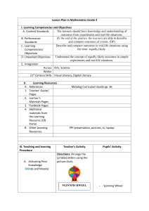 Grade 3 Math Lesson Plan: Equally Likely Outcomes