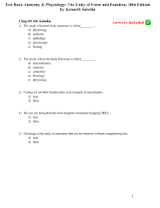 Anatomy & Physiology Test Bank, Saladin 10th Ed.