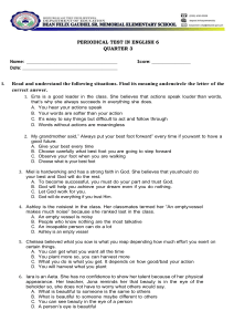 English 6: Quarter 3 Periodical Test