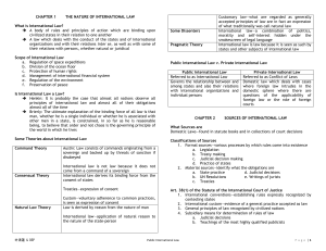 International Law: Nature, Sources, and Treaties