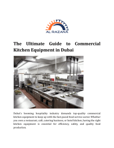 Commercial Kitchen Equipment Guide in Dubai