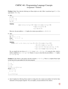 CMPSC 461 Assignment 7 Solution: Hoare Triples & Garbage Collection