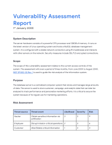 Vulnerability Assessment Report: Database Security