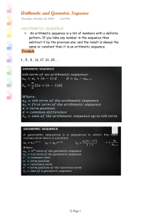 Arithmetic & Geometric Sequences: Formulas & Examples