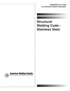 AWS D1.6:1999 Stainless Steel Structural Welding Code