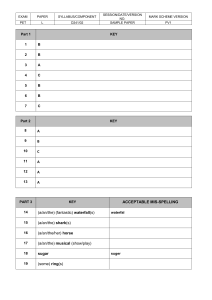 B1 Preliminary 2022 sample Listening - answer key