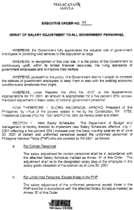 Executive Order: Government Salary Adjustment