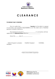 DepEd Clearance Form for Maternity Leave