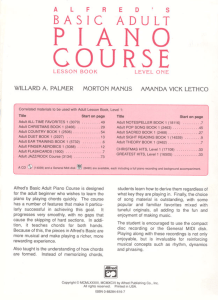 Alfred's Basic Adult Piano Course  Lesson Book, Level One -- Willard A  Palmer, Morton Manus, Amanda Vick Lethco -- 1983 -- Alfred Publishing Company -- 9780882846163 -- e3b6ff572e1398317345cdbe693793d7 -- Anna’s Archive