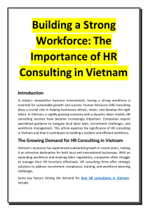 HR Consulting in Vietnam: Building a Strong Workforce