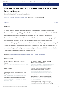 German Natural Gas Futures Hedging: Seasonal Effects