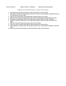 Balancing Chemical Equations Worksheet - Chemistry