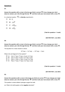 Electrochemistry Exam Questions