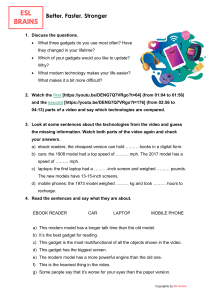 Comparative & Superlative Adjectives: Technology Worksheet