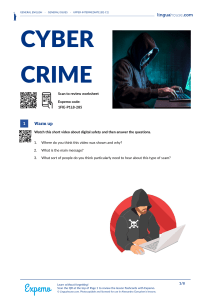 Cybercrime Worksheet: English B2-C1