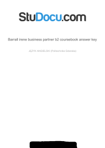 Business Partner B2 Coursebook Answer Key