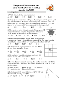 Kangaroo Math Exam: Kadett Level (Grades 7-8)