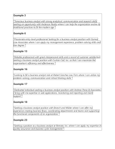 Business Analyst Resume Objective Examples