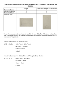 Cuboid & Prism Properties: Faces, Vertices, Edges, Net Area