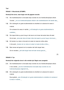 Afrikaans Grammatica Examenpapier - Middelbare School