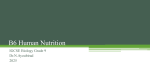 Human Nutrition: IGCSE Biology Grade 9 Presentation