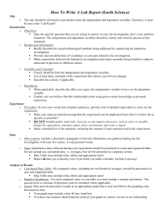 Earth Science Lab Report Writing Guide