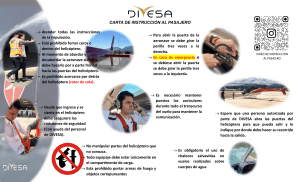 Tarjeta de Instrucción para Pasajeros de Helicóptero DIVESA