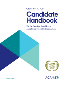 CAMS Exam Candidate Handbook: Certification Guide