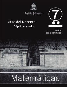 Guía del Docente de Matemáticas 7° Grado