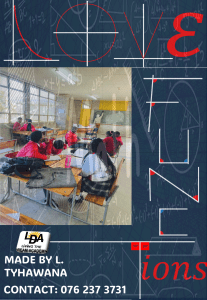 Grade 12 Technical Math Functions & Graphs Notes