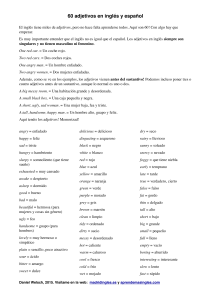 Lista de vocabulario: 60 adjetivos en inglés y español