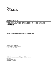 Ergonomics in Marine Systems: ABS Guidance Notes