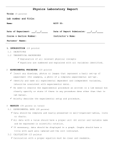 Physics Lab Report Template