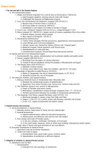 Persian Empires: Achaemenid to Sasanid - Chapter Outline