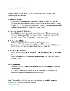 DNS Server Types and Global Distribution