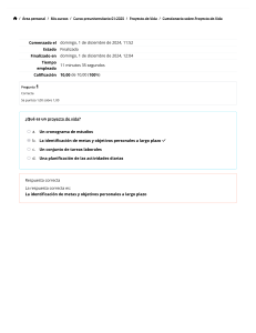 Cuestionario Proyecto de Vida: Entendiendo Metas Personales