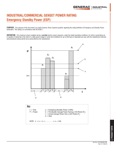 Genset Emergency Standby Power Rating (ESP) Definition