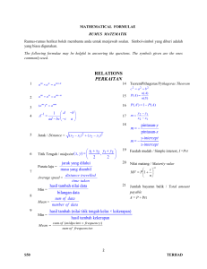 Lembar Rumus Matematika