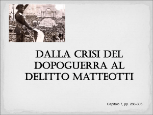 Italia nel dopoguerra: dalla crisi al delitto Matteotti