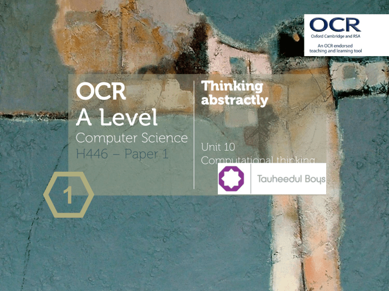 Thinking Abstractly: OCR A Level Computer Science