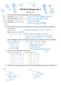 ISTM 214 Homework 1: Number Systems & Logic Circuits