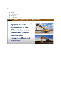 Equipment & Tools Management (ETM) Presentation