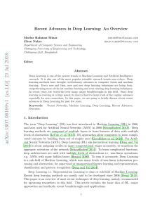 Deep Learning: Recent Advances Overview