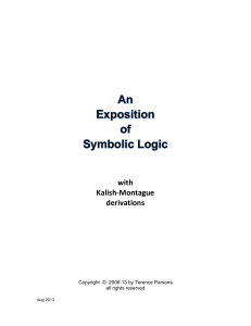 Symbolic Logic: Kalish-Montague Derivations